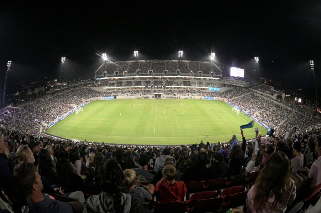 A general view inside Snapdragon Stadium during a San Diego Wave match.