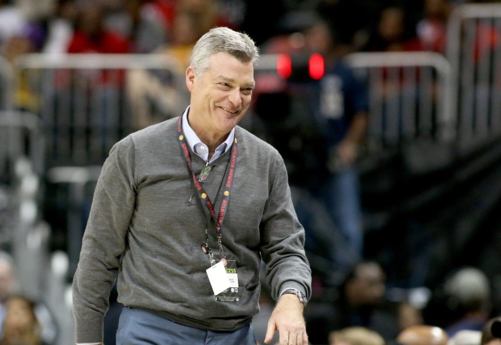 Oct 27, 2015; Atlanta, GA, USA; Atlanta Hawks owner Tony Ressler is shown during the Hawks game against the Detroit Pistons at Philips Arena. The Pistons won 106-94.