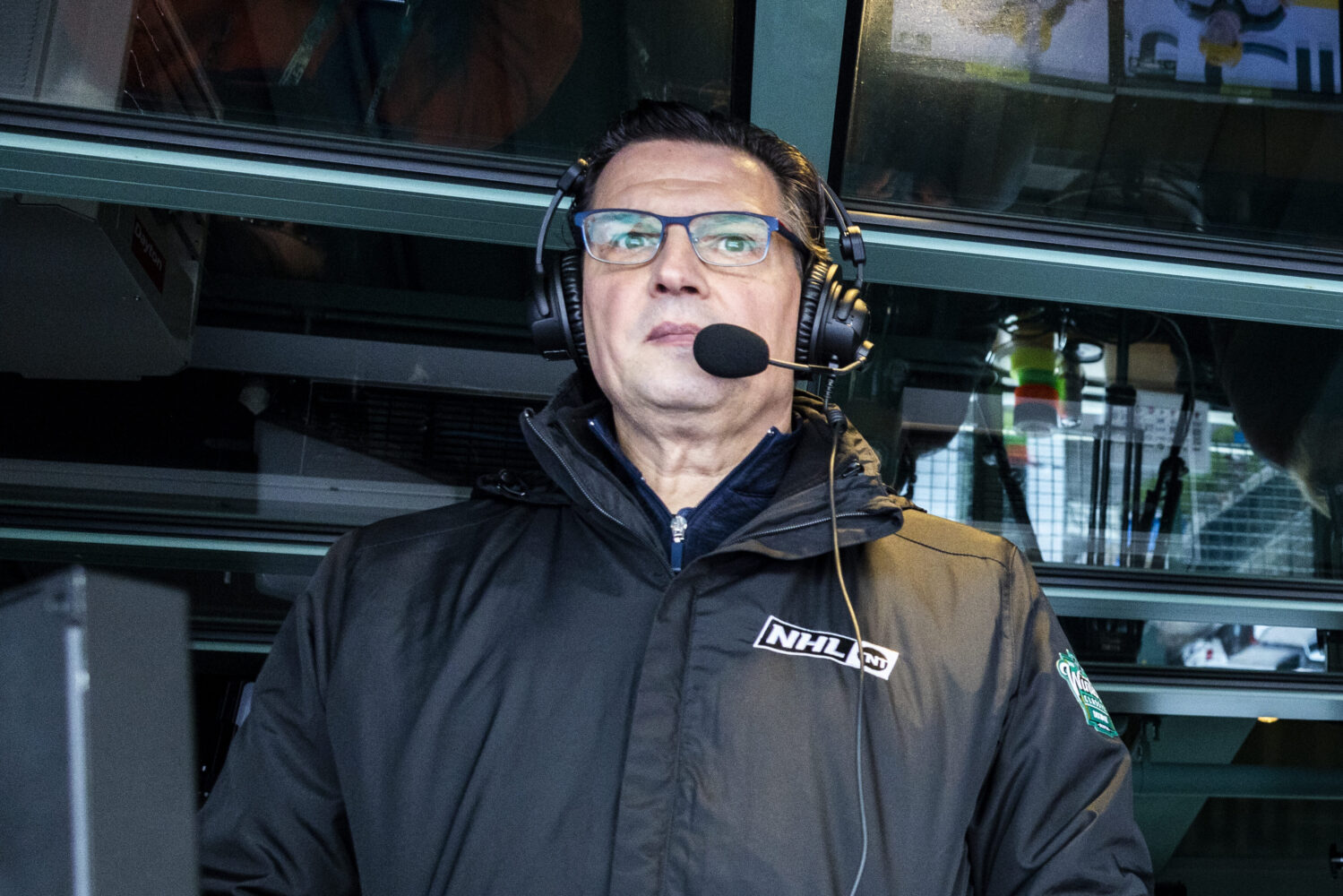 Eddie Olczyk calling the NHL Winter Classic between the Pittsburgh Penguins and the Boston Bruins for TNT at Fenway Park in Boston, MA.