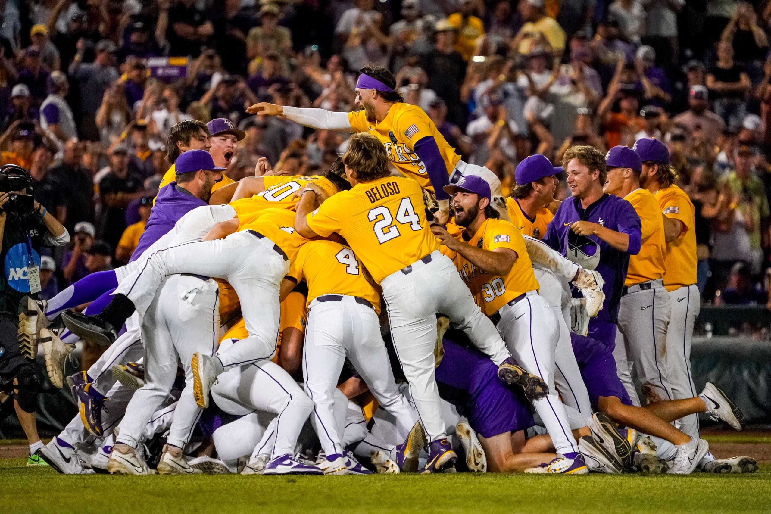 RecordSetting Crowds Watch LSU Claim Seventh CWS Crown
