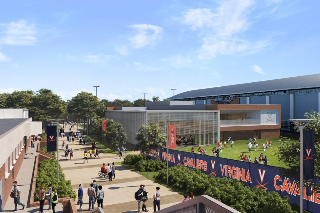Renderings of the University of Virginia's new proposed athletic facilities.