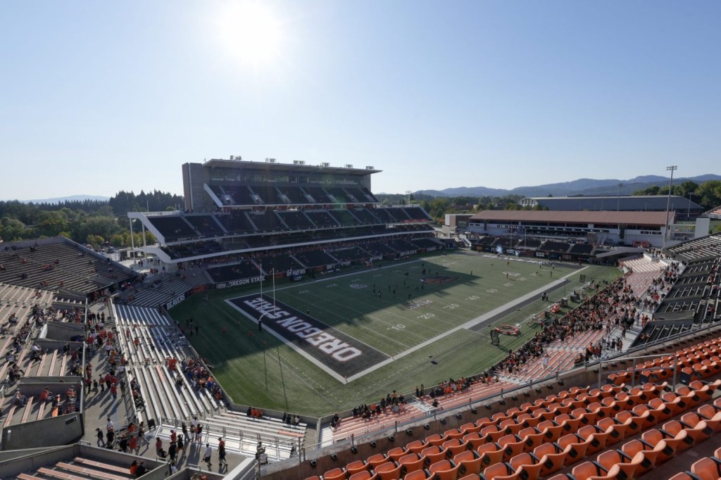A general view of Reser Stadium before a game between Oregon State Beavers and UC Davis Aggies.