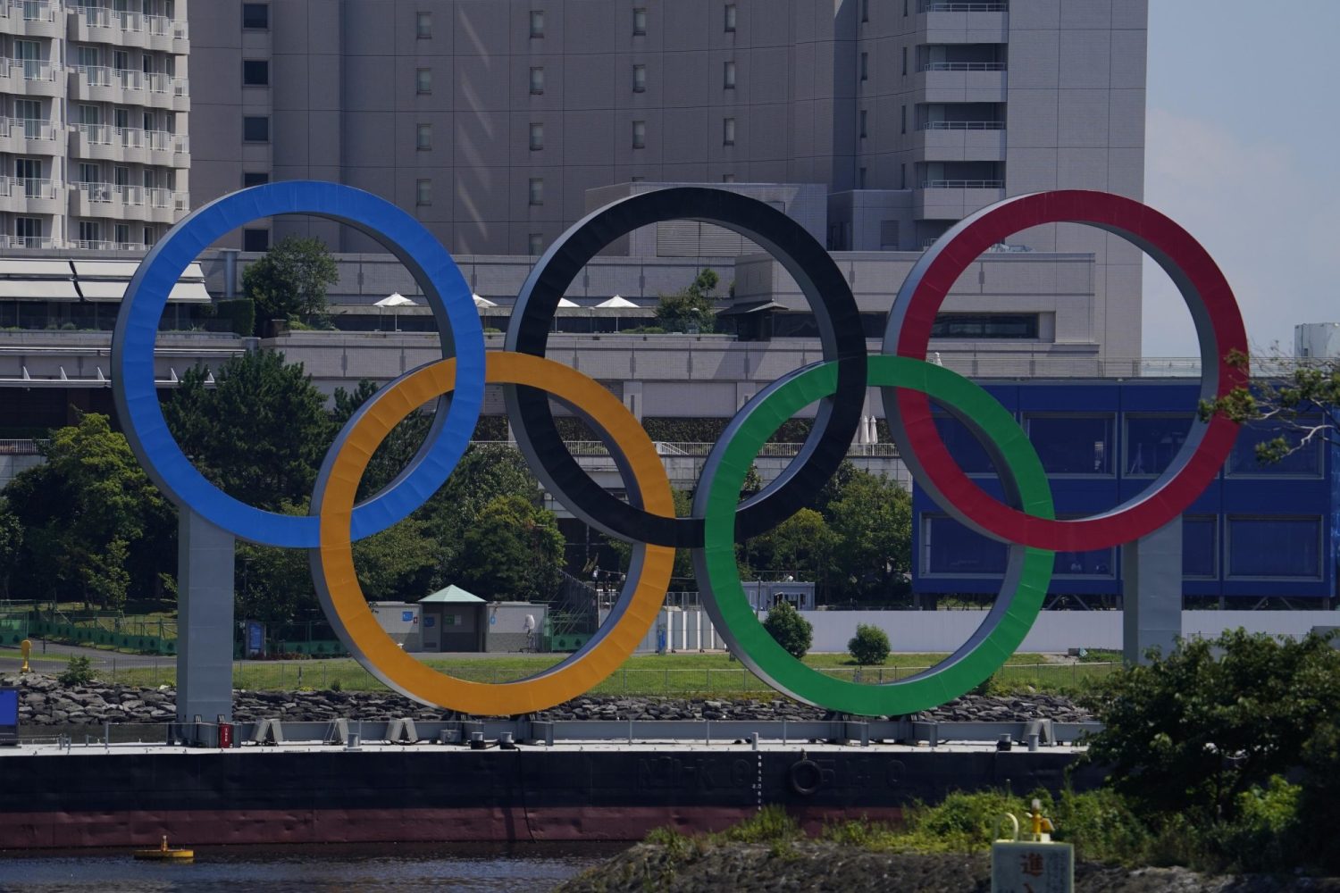 A general view of the Olympic Rings in Odaiba before the Tokyo 2020 Summer Olympic Games.