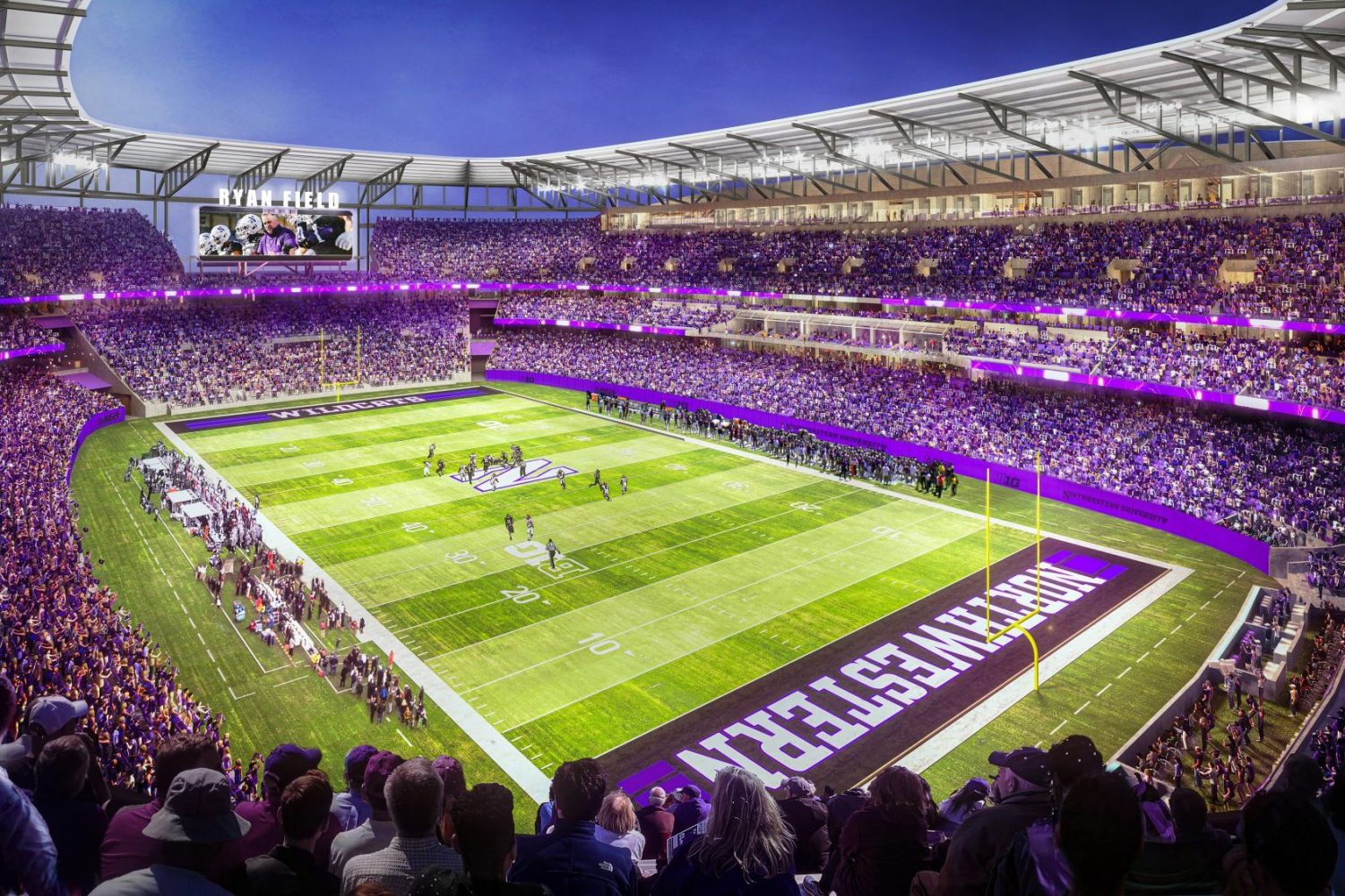 A rendering of the inside of the proposed rebuild of Ryan Field.