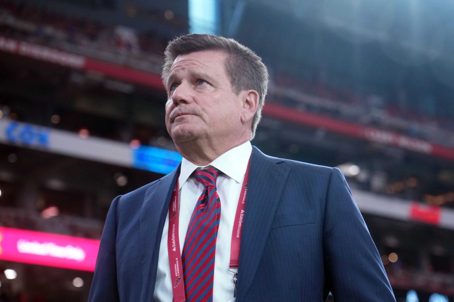 Arizona Cardinals owner Michael Bidwill looks on against the Baltimore Ravens during the second half at State Farm Stadium.