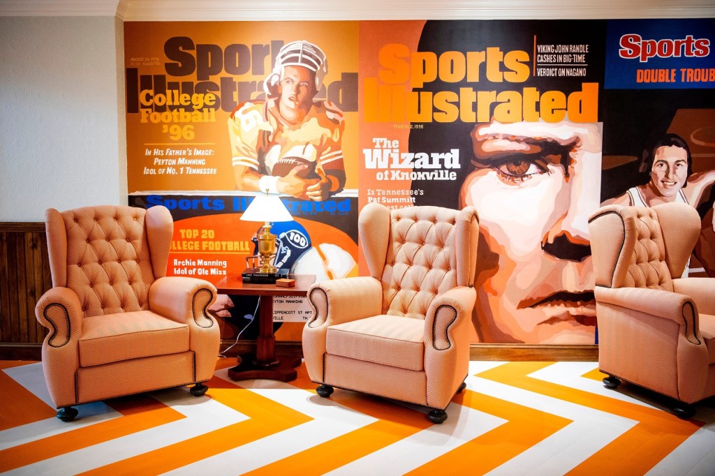 Painted murals of Sports Illustrated covers inside the new University of Tennessee-themed Graduate Hotel located at 1706 Cumberland Ave. in Knoxville on Friday, August 7, 2020. Kns Graduatehotel Bp