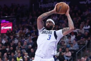 Jan 8, 2026; Salt Lake City, Utah, USA; Dallas Mavericks forward Anthony Davis (3) looks to pass against the Utah Jazz during the first half at Delta Center.