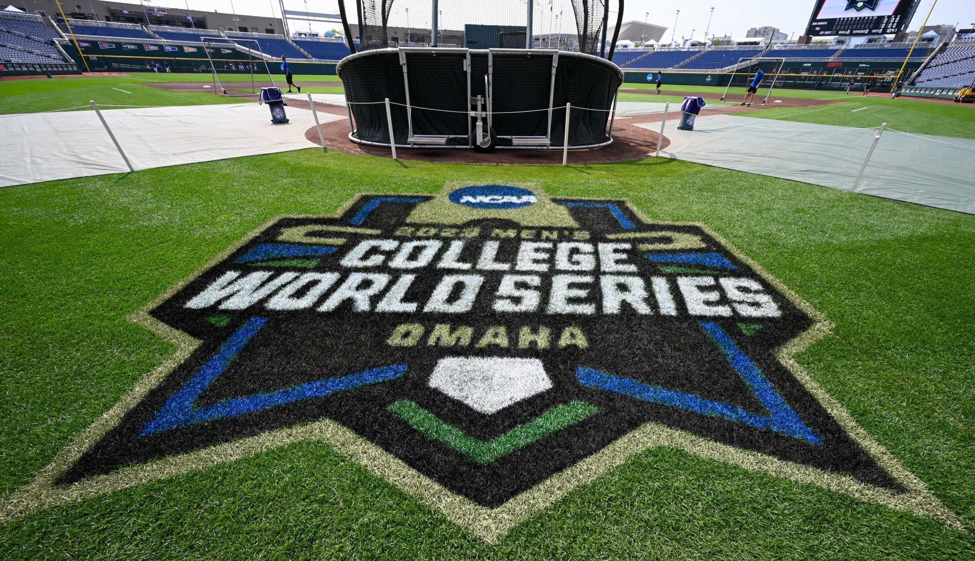 Jun 16, 2023; Omaha, NE, USA; General view of stadium before the game between the Oral Roberts Golden Eagles and the TCU Horned Frogs at Charles Schwab Field Omaha.