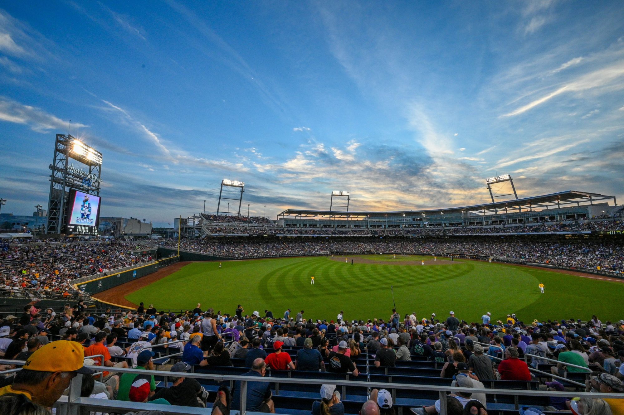 General view of the stadium during the game between the LSU Tigers and the Wake Forest Demon Deacons at Charles Schwab Field Omaha. Mandatory Credit: Steven Branscombe-USA TODAY Sports