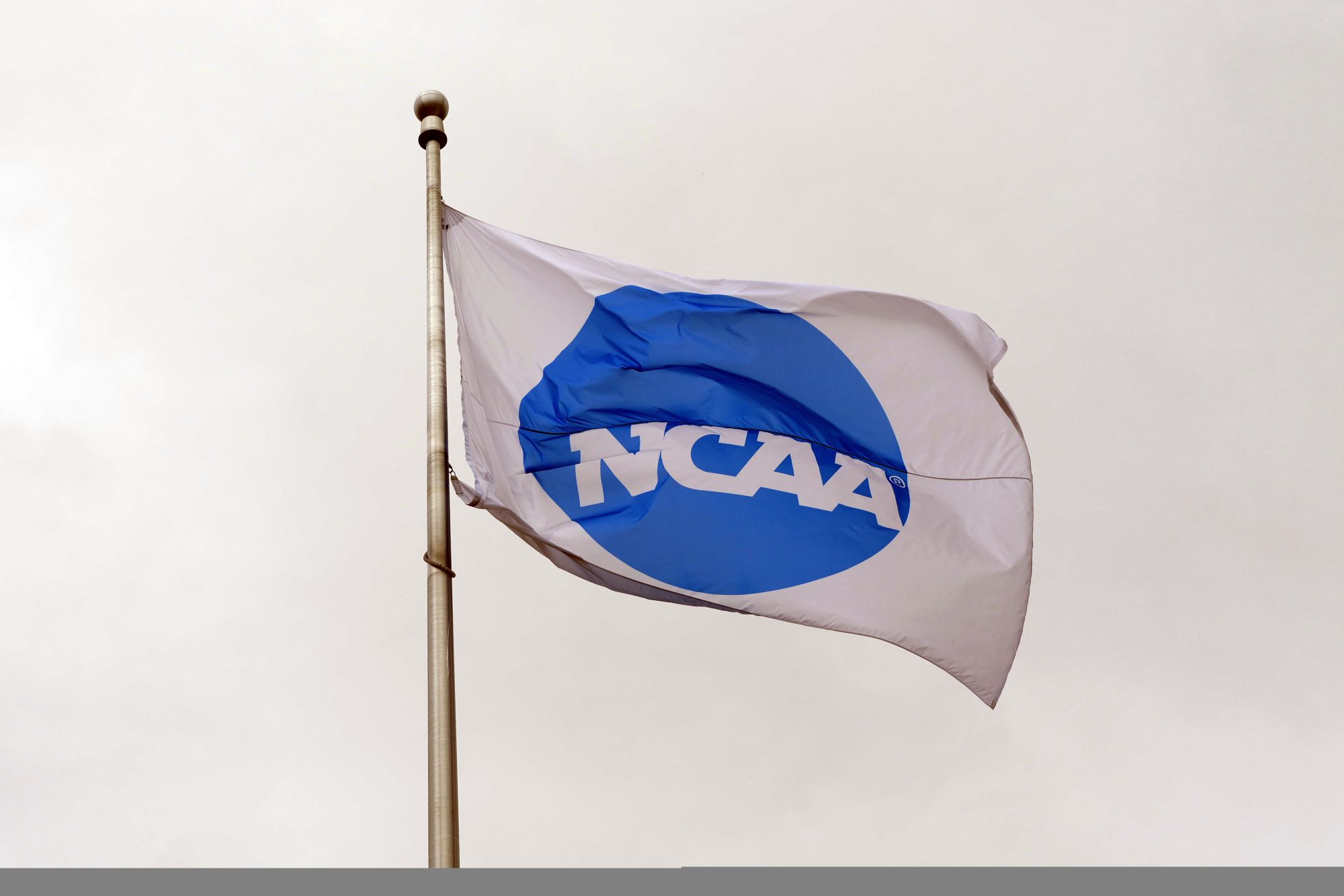 Jun 4, 2024; Eugene, OR, USA; A NCAA logo flag at Hayward Field.