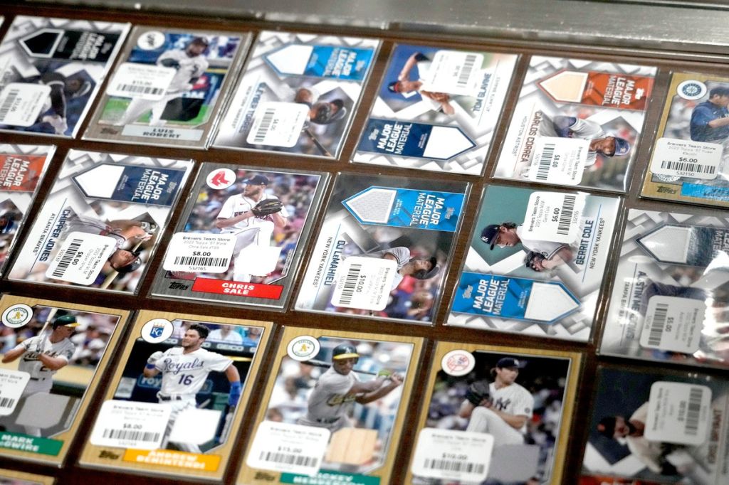 A set of trading cards