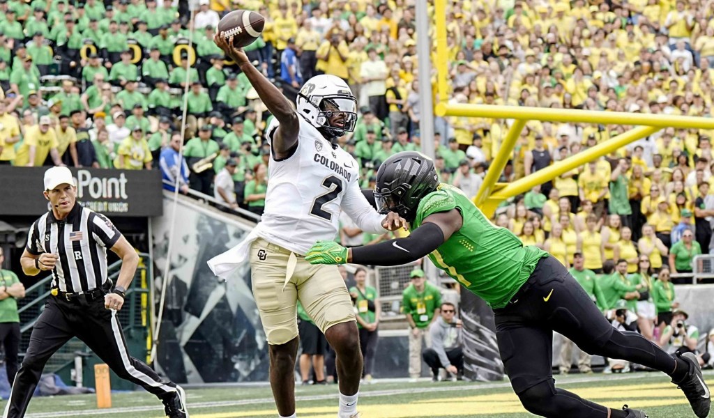 Colorado Buffaloes football at Oregon Ducks football in Eugene, September 23, 2023.