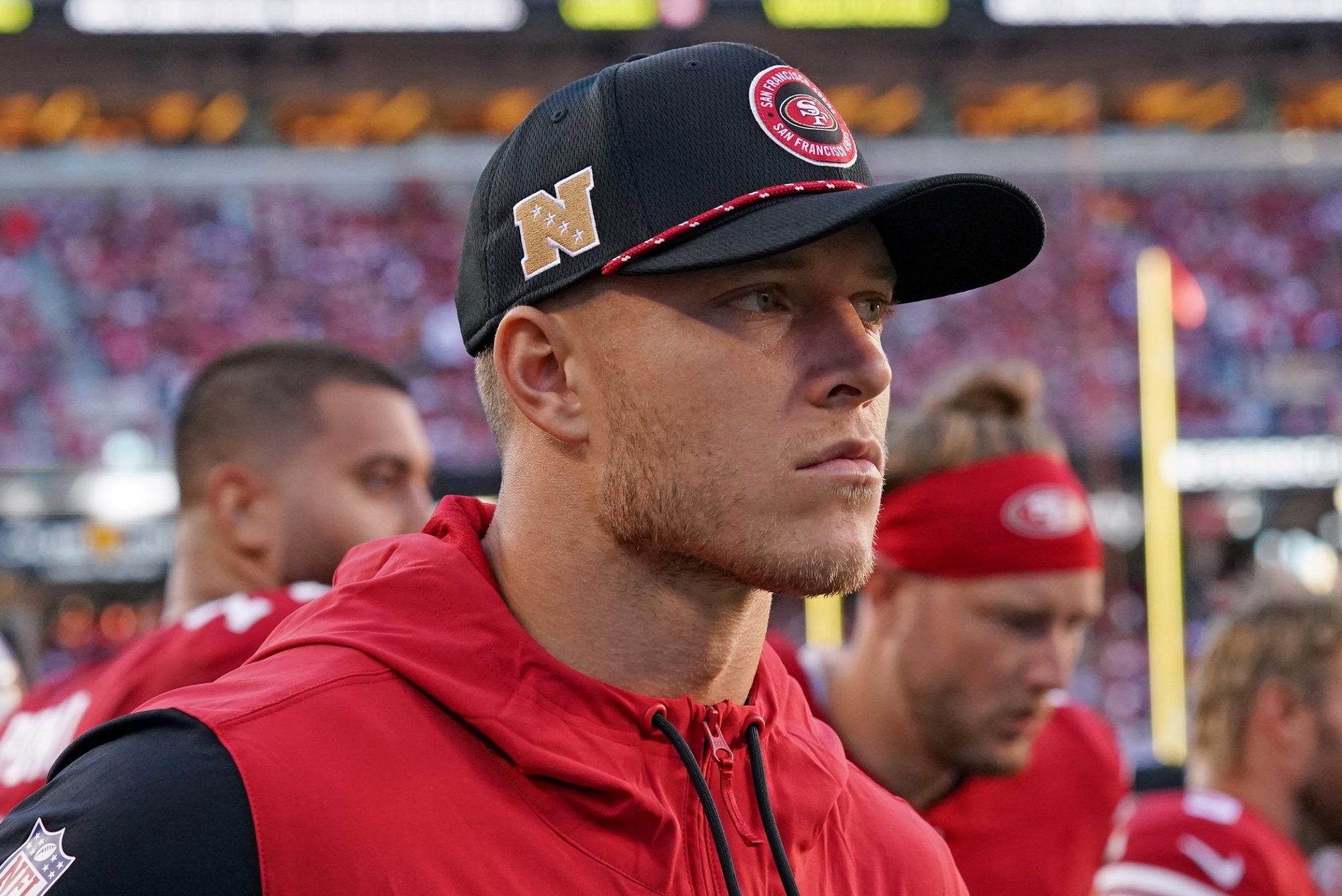 christian mccaffrey on NFL sideline