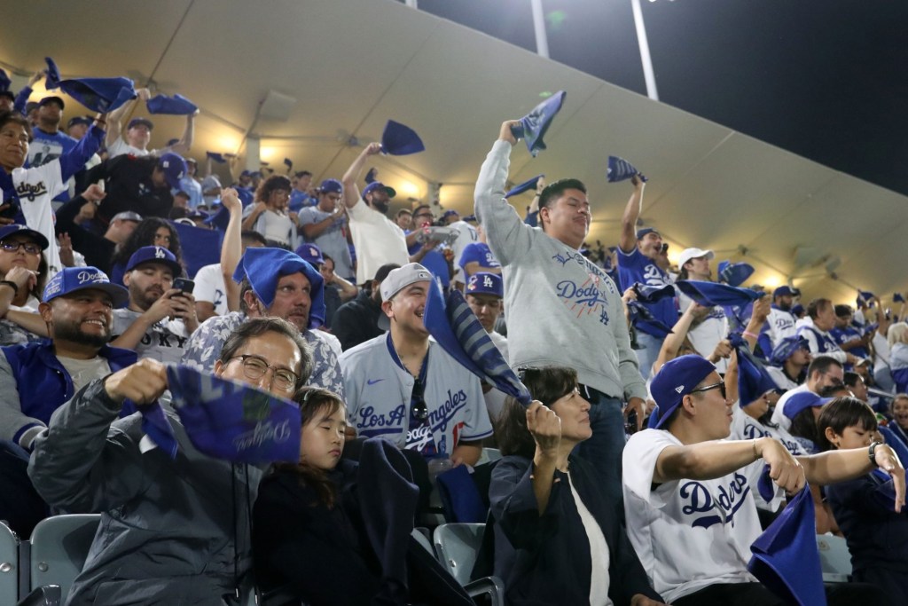 Dodgers fans at Dodger Stadium