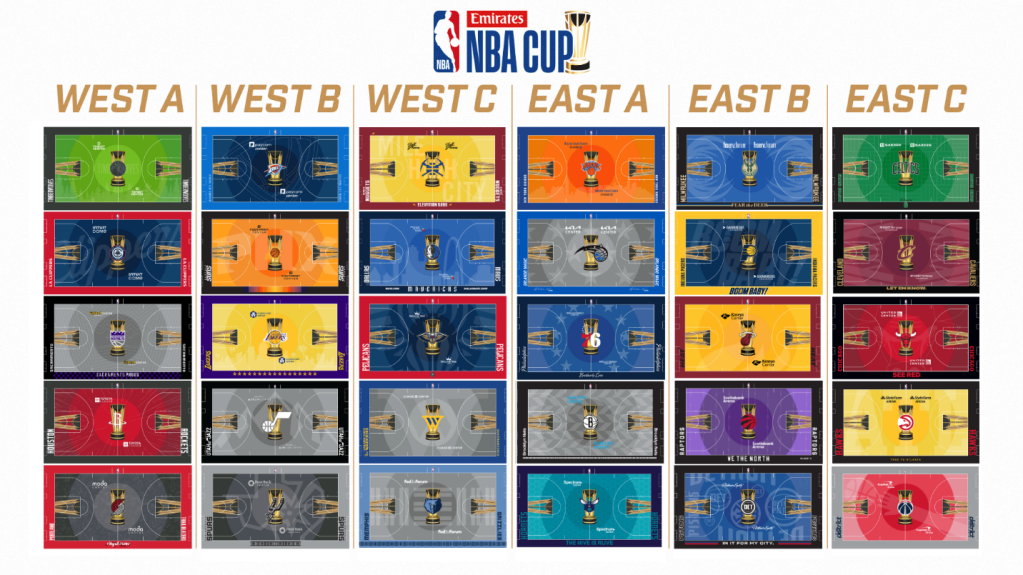 NBA Emirates Cup Floor Designs