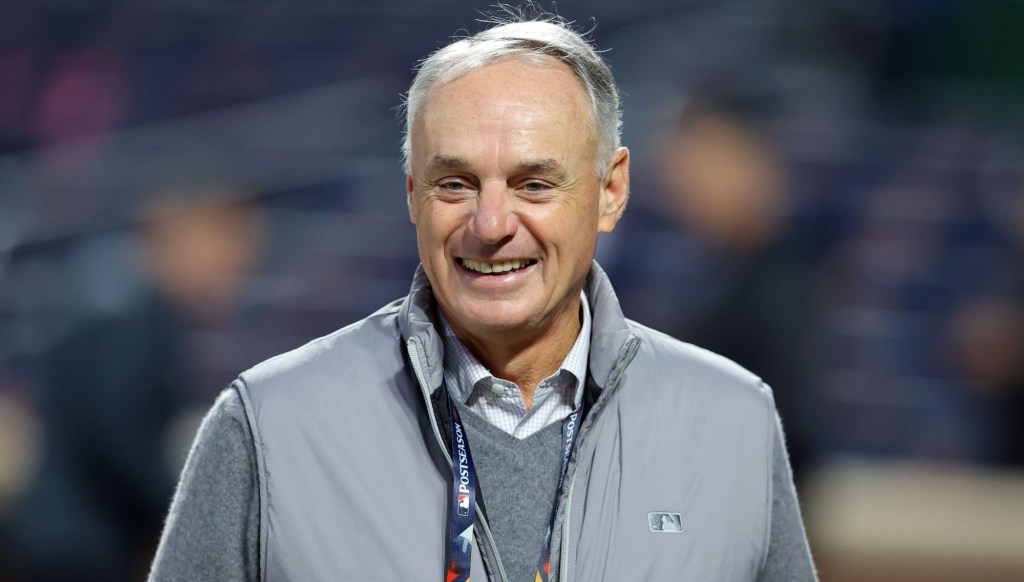 Oct 16, 2024; New York City, New York, USA; MLB Commissioner Rob Manfred before game three of the NLCS for the 2024 MLB playoffs at Citi Field.