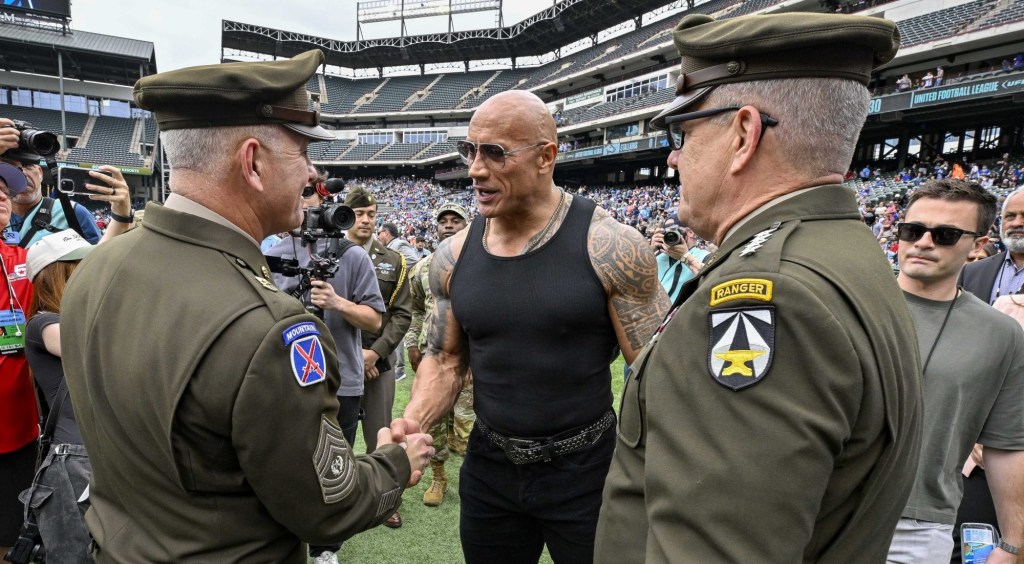 The Rock and Army officials