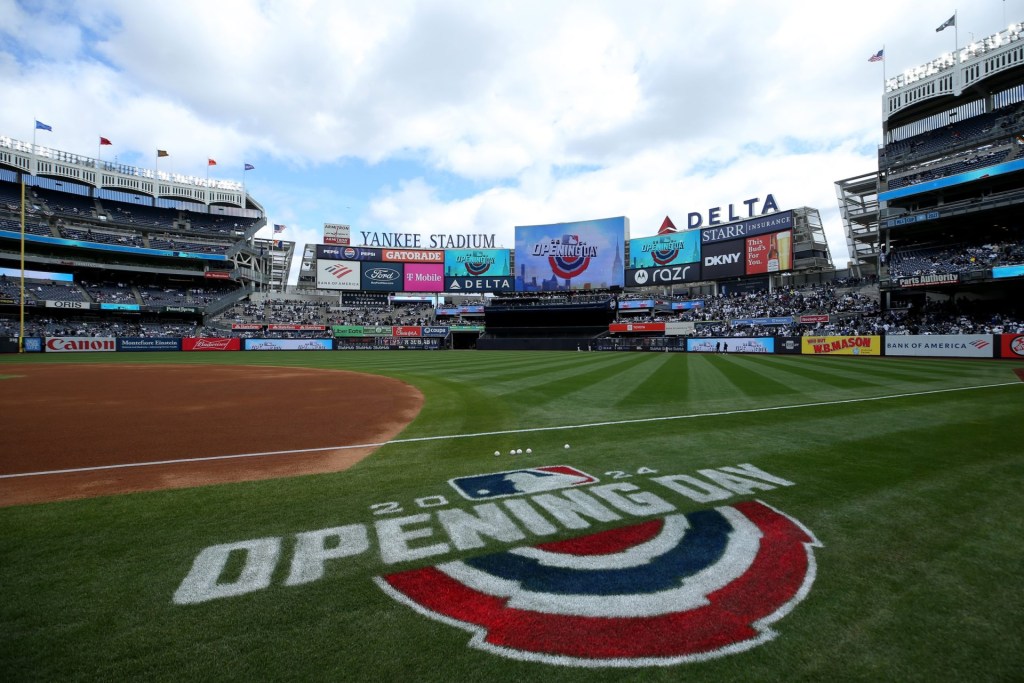 Apr 5, 2024; Bronx, New York, USA; General view of Yankee Stadium before an opening day game between the New York Yankees and the Toronto Blue Jays.