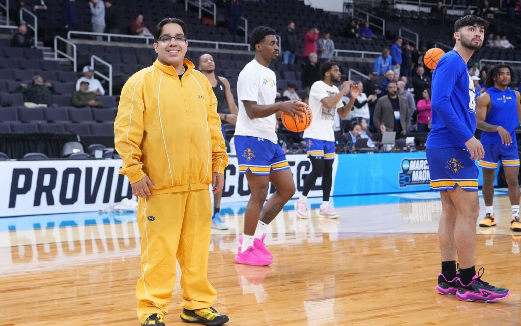 Mar 22, 2025; Providence, RI, USA; McNeese State Cowboys manager Amir Khan before a second round men’s NCAA Tournament.