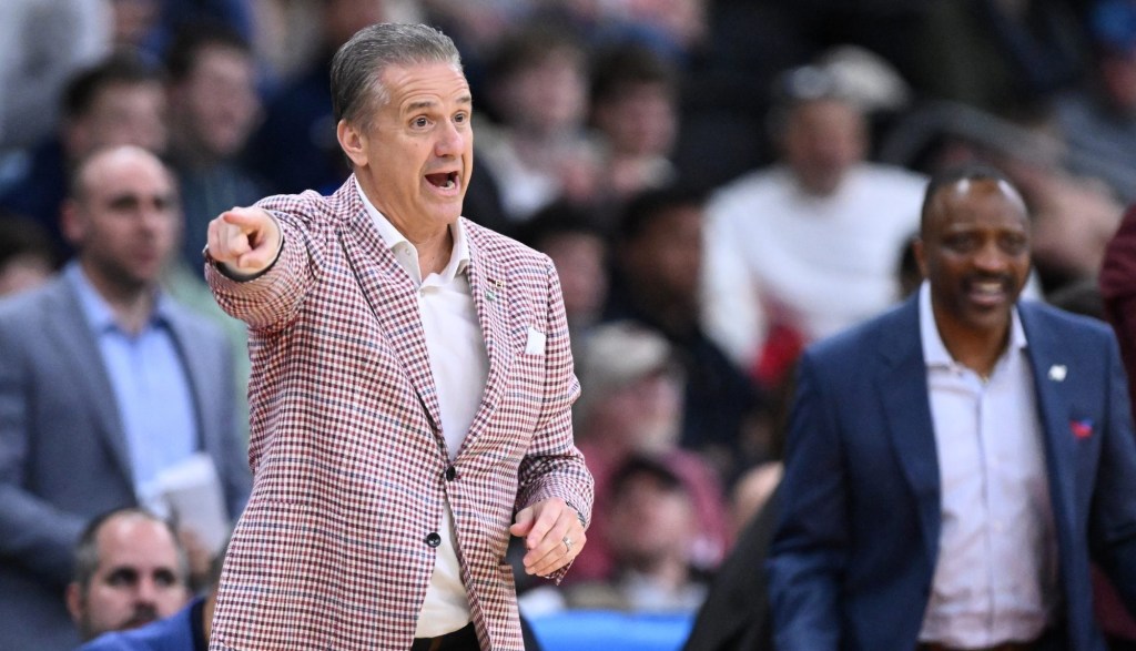 Mar 22, 2025; Providence, RI, USA; Arkansas Razorbacks head coach John Calipari during the first half of a second round men’s NCAA Tournament game against the St. John's Red Storm at Amica Mutual Pavilion.