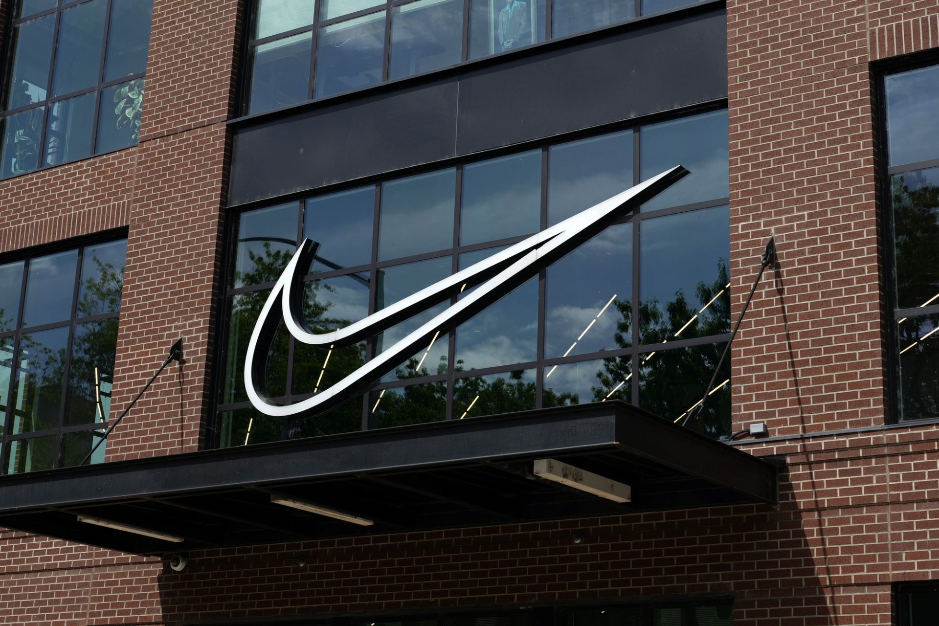May 24, 2024; Eugene, Oregon, USA; A Nike swoosh logo at Nike