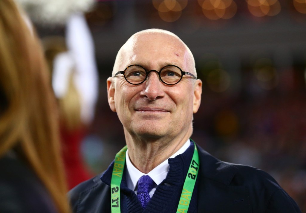 Jan 9, 2017; Tampa, FL, USA; ESPN president John Skipper during the 2017 College Football Playoff National Championship Game between the Alabama Crimson Tide and the Clemson Tigers at Raymond James Stadium.