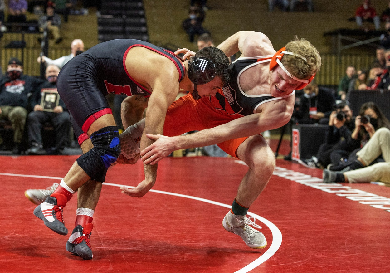 Sebastian Rivera (R) tf. Danny Coles 6:47 (20-3). Rutgers University Wrestling vs Princeton in Piscataway, NJ on February 18, 2022.