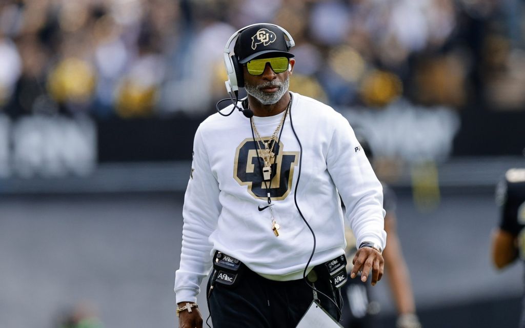 Apr 19, 2025; Boulder, CO, USA; Colorado Buffaloes head coach Deion Sanders during the spring game at Folsom Field.