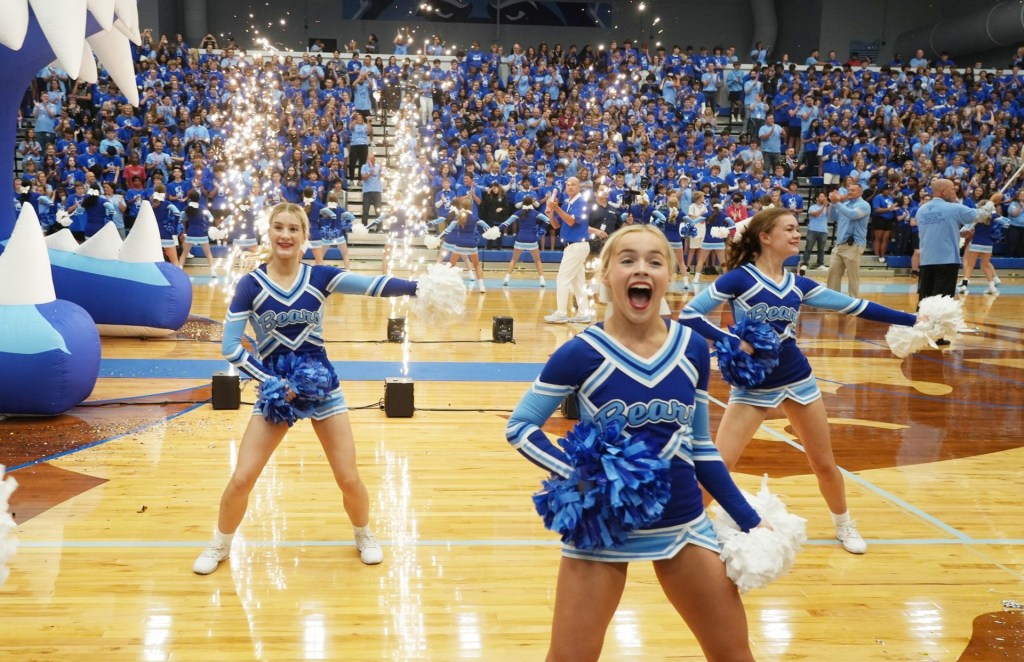 Aug 19, 2022; Delaware, OH, USA; More than 1,700 Olentangy Berlin High School students celebrate being named ‘Most Spirited High School in the Country’ by Varsity Brands. The school celebrated with a pep rally in the auditorium.