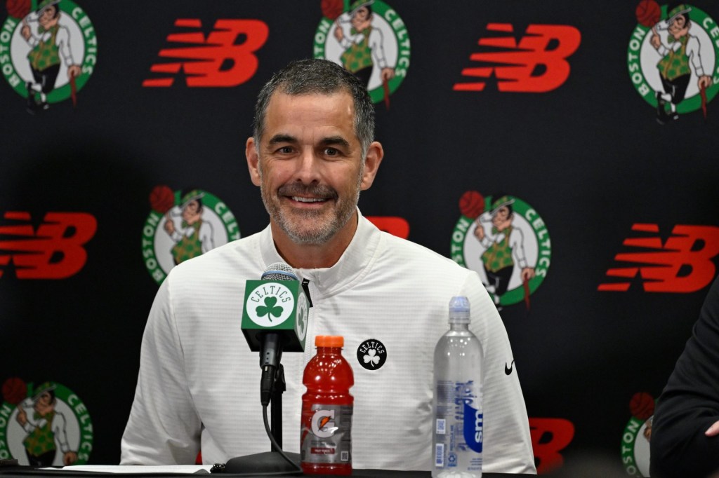 Sep 25, 2025; Boston, MA, USA; Boston Celtics lead owner and governor Bill Chisholm speaks during a press conference at Auerbach Center.