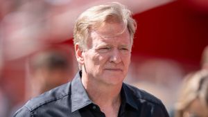 September 21, 2025; Santa Clara, California, USA; NFL commissioner Roger Goodell before the game between the San Francisco 49ers and the Arizona Cardinals at Levi's Stadium