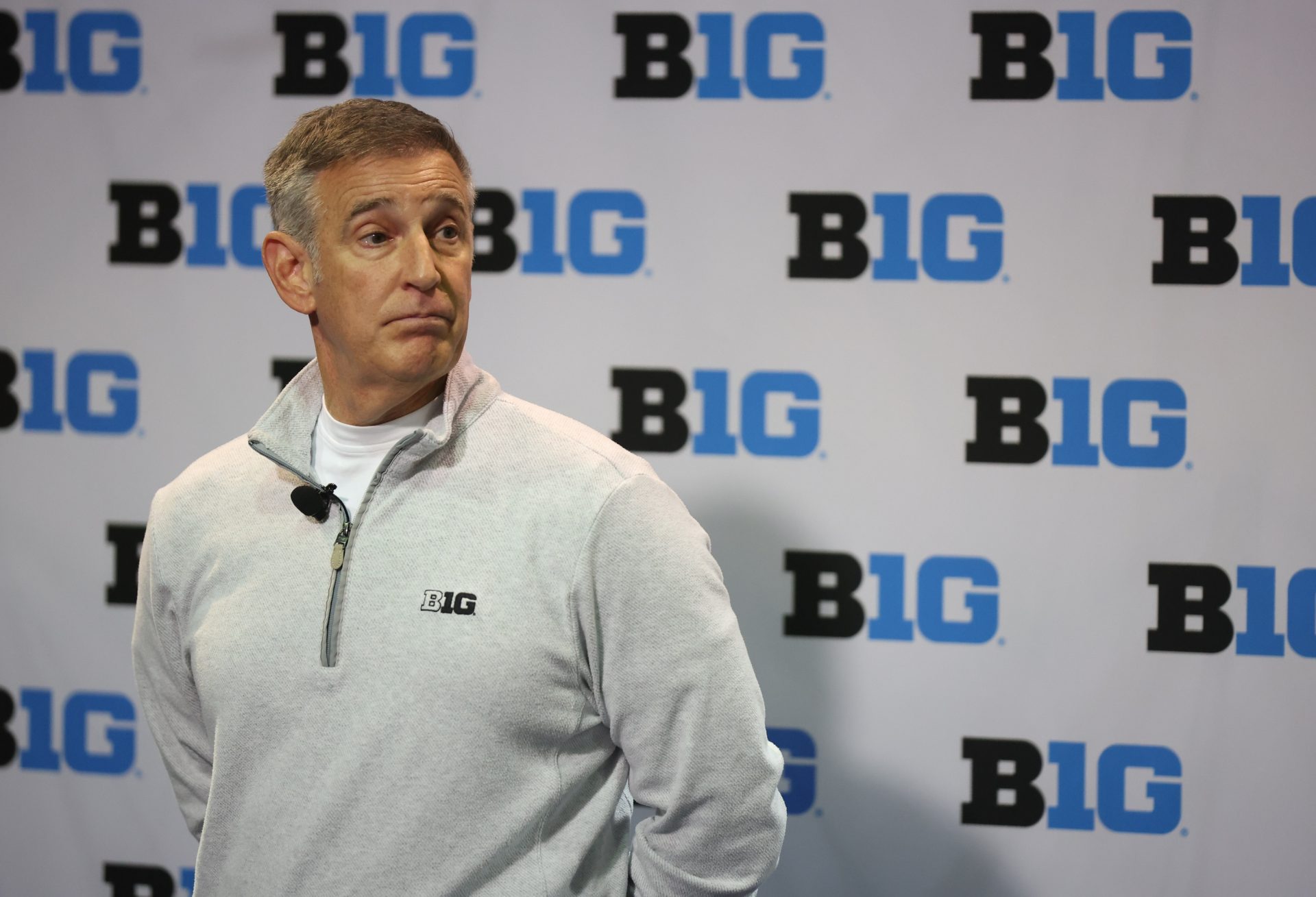 Oct 9, 2025; Rosemont, IL, USA; Big Ten Commissioner Tony Petitti speaks during Big Ten MenÕs Basketball Media Days at the Donald E. Stephens Convention Center.