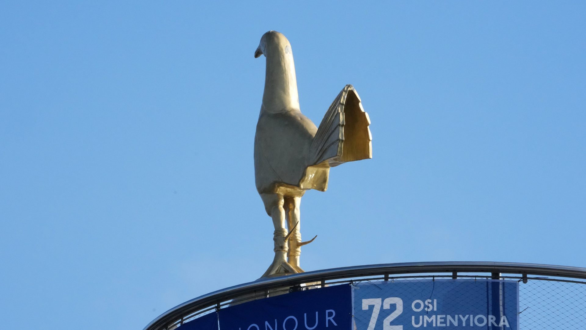 Oct 12, 2025; Tottenham, United Kingdom; The Golden Cockerel at Tottenham Hotspur Stadium during an NFL International Series game.