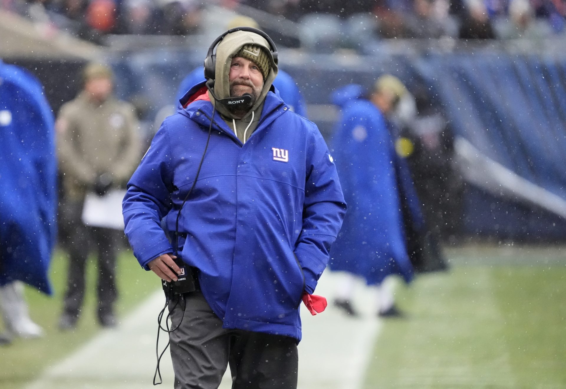Nov 9, 2025; Chicago, Illinois, USA; New York Giants head coach Brian Daboll during the second half against the Chicago Bears at Soldier Field.