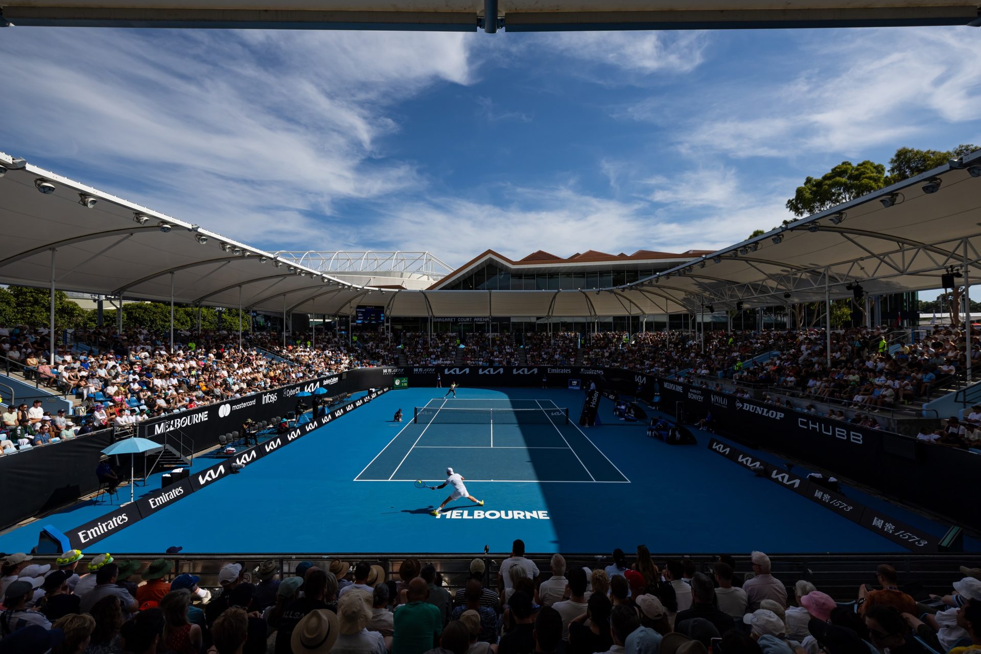 Jan 13, 2025; Melbourne, Victoria, Australia; A general view of Court 3 during the 2025 Australian Open at Melbourne Park.