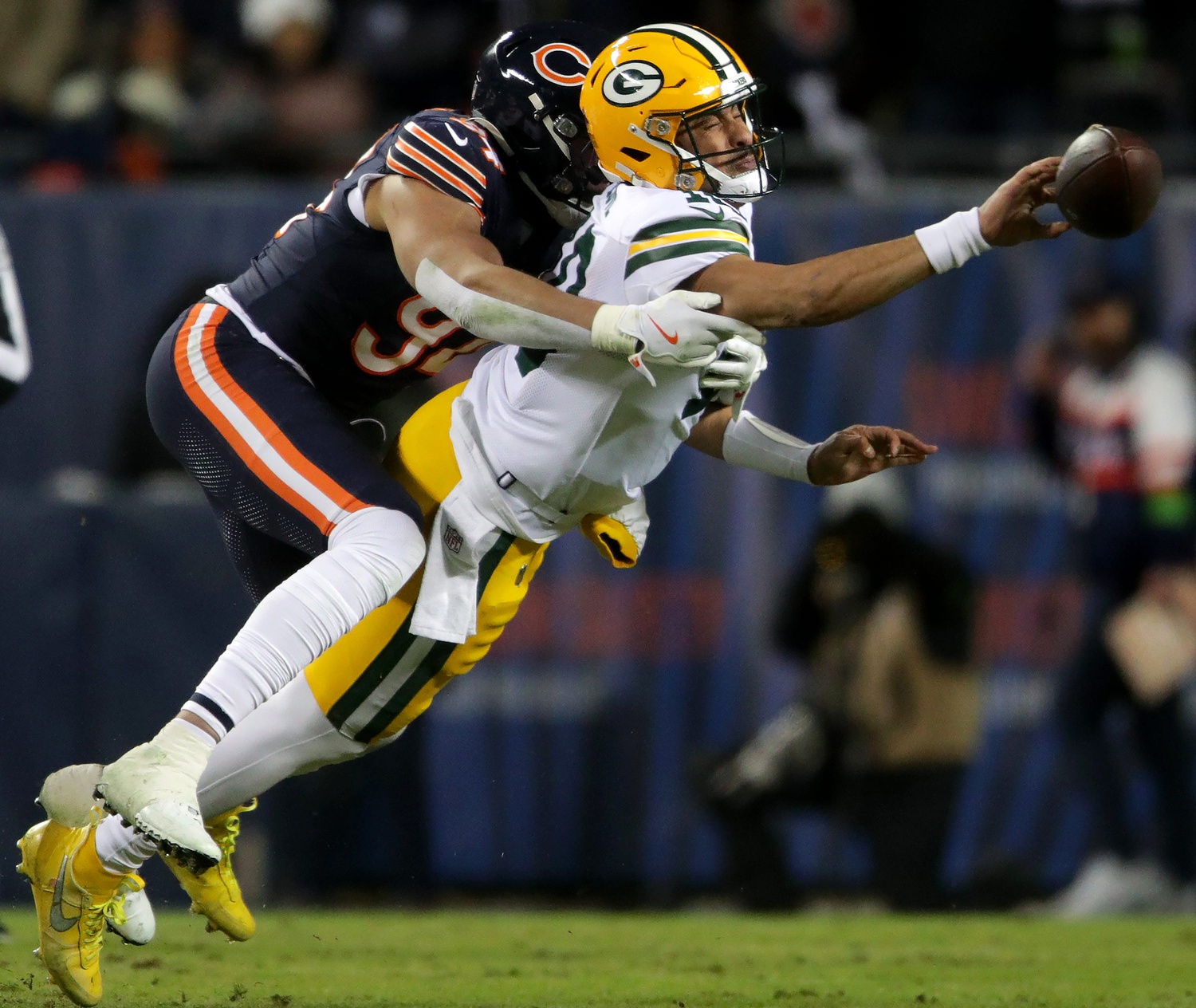 During their wild-card playoff football game Saturday, January 10, 2026, at Soldier Field in Chicago, Illinois. The Bears defeated the Packers 31-27. Wm. Glasheen /USA TODAY NETWORK-Wisconsin.