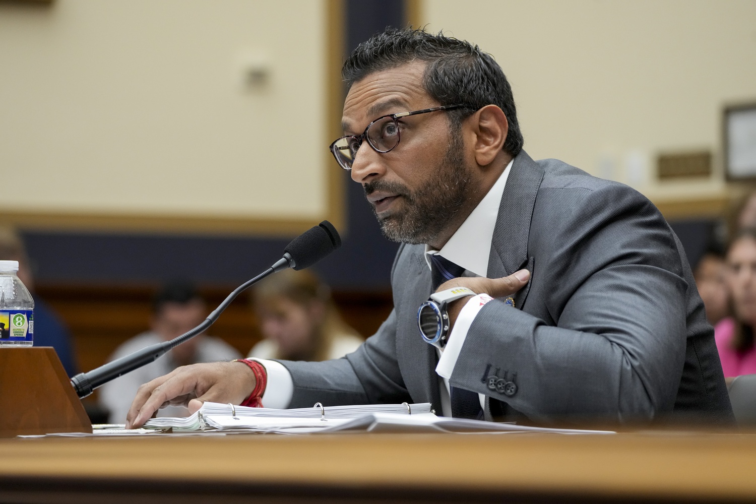 Sep 17, 2025; Washington, DC, USA; FBI Director Kash Patel testifies in front of the House Judiciary Committee in Washington, D.C., on Sept.17, 2025. Mandatory Credit: