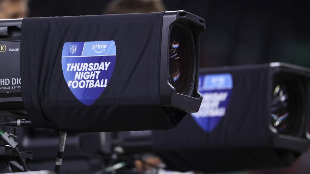 Nov 20, 2025; Houston, Texas, USA; General view of video cameras for Thursday Night Football before the game between the Houston Texans and the Buffalo Bills at NRG Stadium.