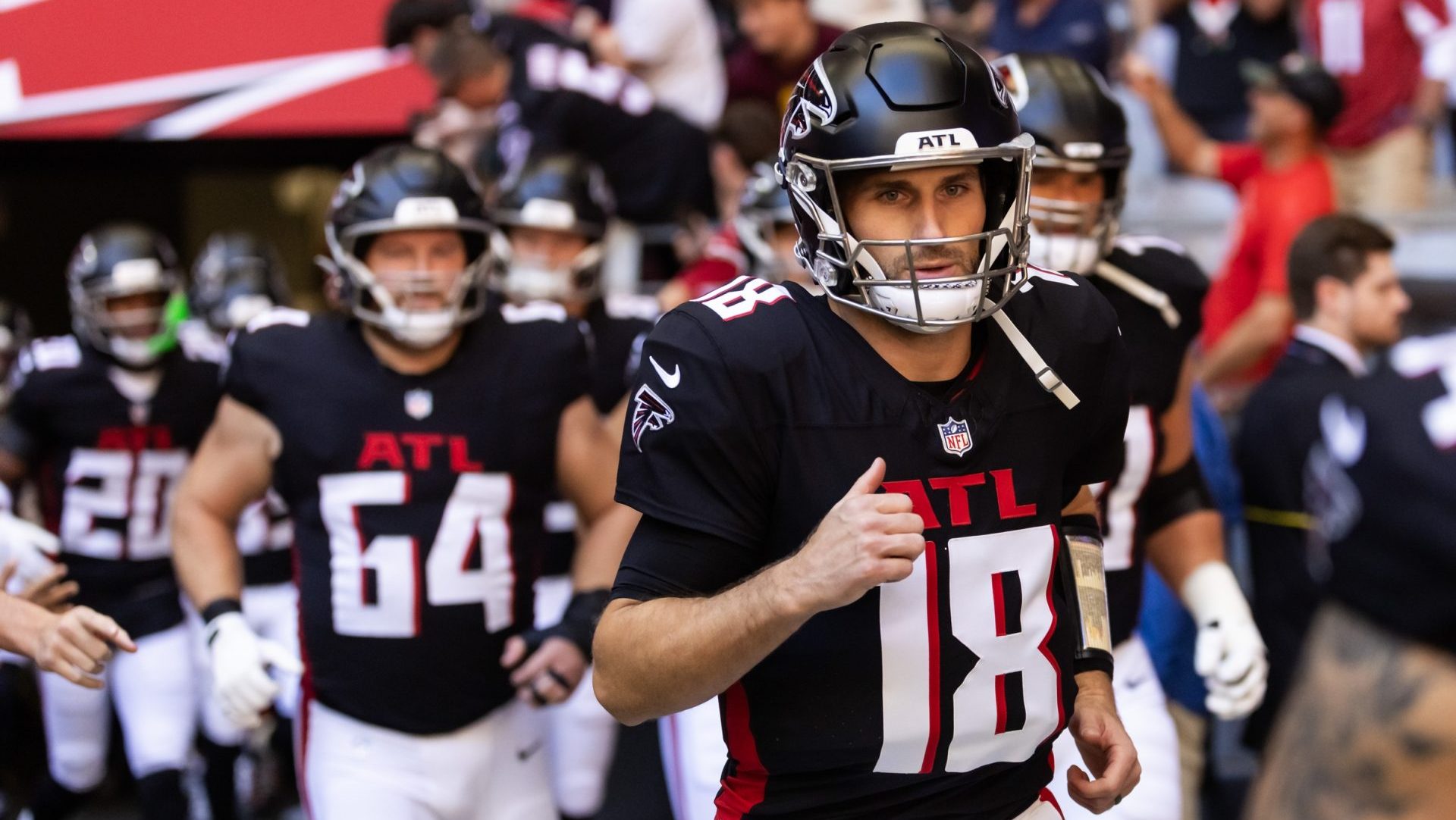 Dec 21, 2025; Glendale, Arizona, USA; Atlanta Falcons quarterback Kirk Cousins (18) against the Arizona Cardinals at State Farm Stadium.