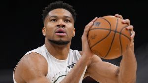 Feb 4, 2026; Milwaukee, Wisconsin, USA; Milwaukee Bucks forward Giannis Antetokounmpo (34) during warmups prior to the game against the New Orleans Pelicans at Fiserv Forum