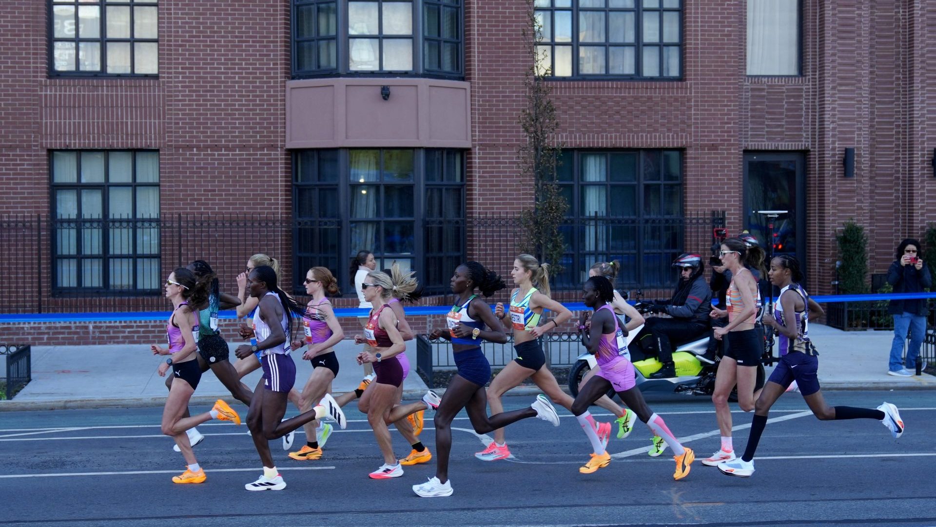 Nov., 2,, 2025; New York, NY, USA; Elite women are shown during the sixth mile of the 2025 New York City Marathon.