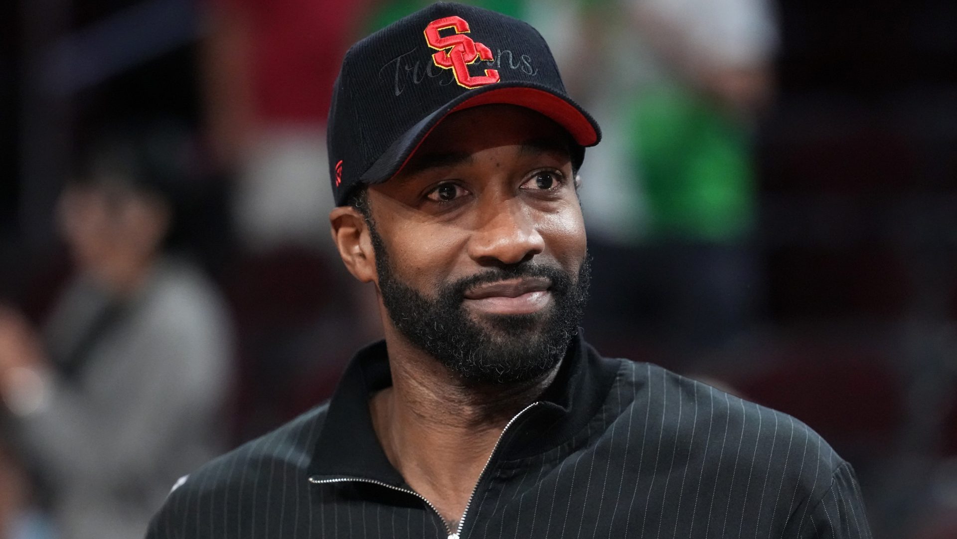 Jan 31, 2026; Los Angeles, California, USA; Gilbert Arenas attends the game between the Rutgers Scarlet Knights and the Southern California Trojans at Galen Center. Mandatory Credit: Kirby Lee-Imagn Images