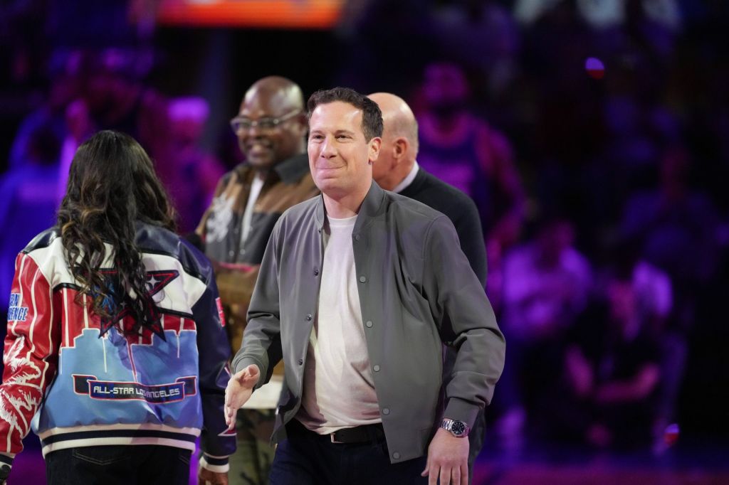 Feb 15, 2026; Inglewood, California, USA; Phoenix Suns owner Mat Ishbia looks on during the 75th NBA All Star Game at Intuit Dome.
