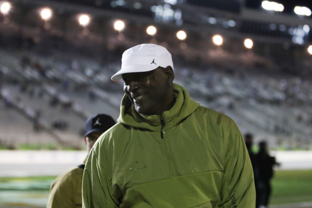 Feb 22, 2026; Hampton, Georgia, USA; Michael Jordan at EchoPark Speedway.