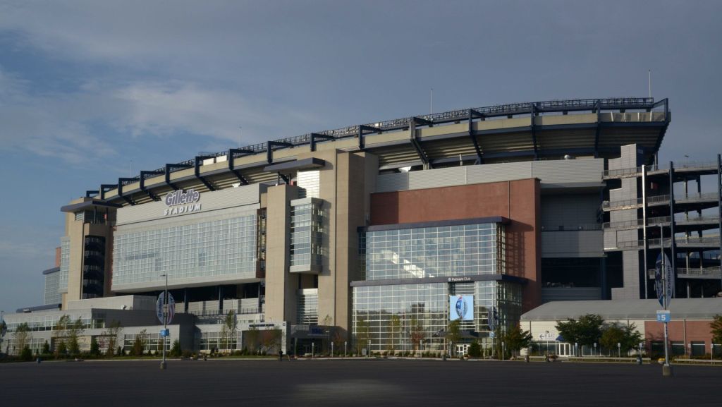 Sep 21, 2014; Foxborough, MA, USA; General view of Gillette Stadium exterior before the NFL game between the Oakland Raiders and the New England Patriots.