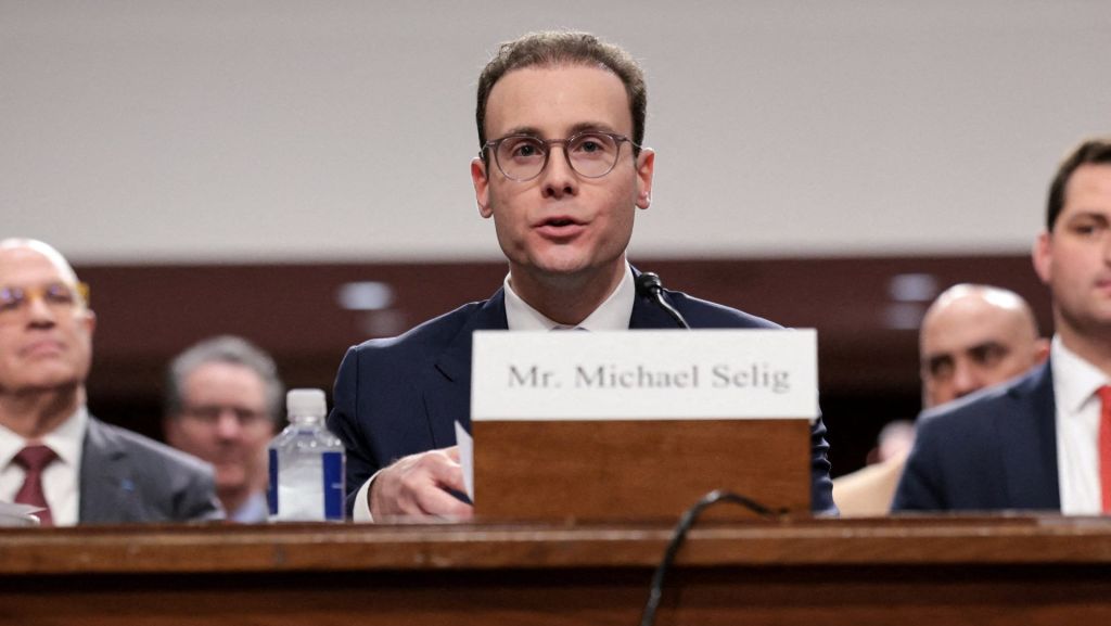 Michael Selig, U.S. President Trump's nominee to serve as Commodity Futures Trading Commission (CFTC) chairman, testifies in a Senate Agriculture Committee hearing on his nomination on Capitol Hill in Washington, D.C., U.S., November 19, 2025.