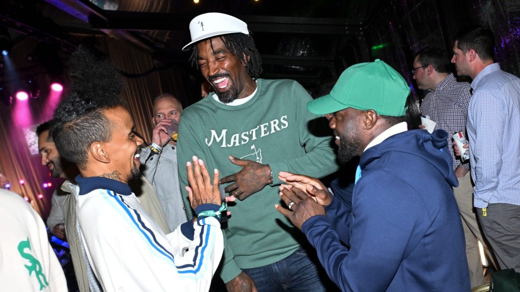 MARTINEZ, GEORGIA - APRIL 08: Erick Lottary, J. R. Smith and Kevin Hart attend DraftKings x Sports Illustrated – Augusta After Dark on April 08, 2026 in Martinez, Georgia