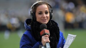 Nov 10, 2019; Pittsburgh, PA, USA; ESPN radio sideline reporter Dianna Russini during the NFL game between the Pittsburgh Steelers and the Los Angeles Rams at Heinz Field. The Steelers defeated the Rams 17-12. Mandatory Credit: Kirby Lee-USA TODAY Sports