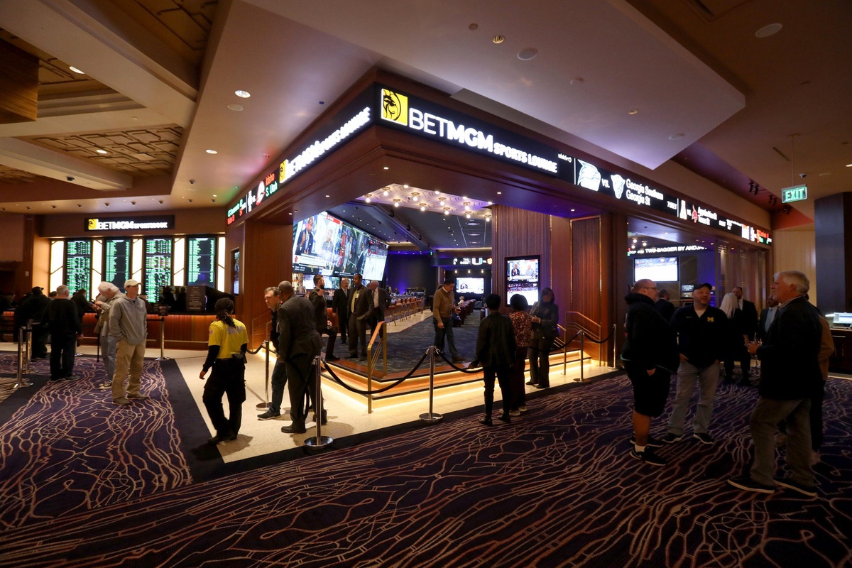 An overall look at the newly opened MGM Grand Detroit sports betting & entertainment venue called BetMGM Sports Lounge at its casino in Detroit, Michigan on Wednesday, March 11, 2020.