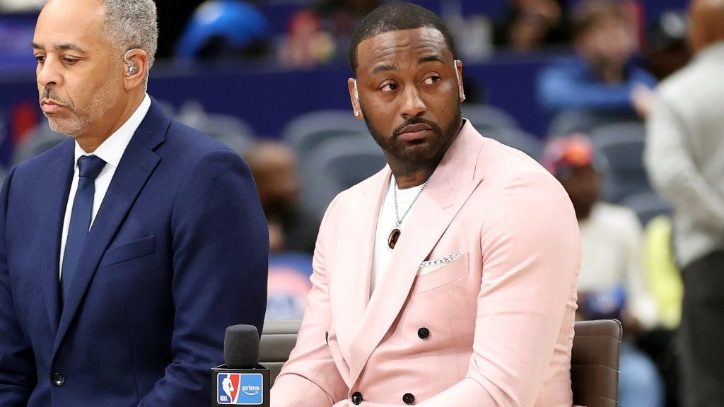 Jan 29, 2026; Washington, District of Columbia, USA; Former Washington Wizards guard John Wall looks on before a game against the Milwaukee Bucks at Capital One Arena. Mandatory Credit: Daniel Kucin Jr.-Imagn Images